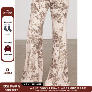 JULY 25AW弹力印花喇叭长裤 设计师品牌PEPPERMIER