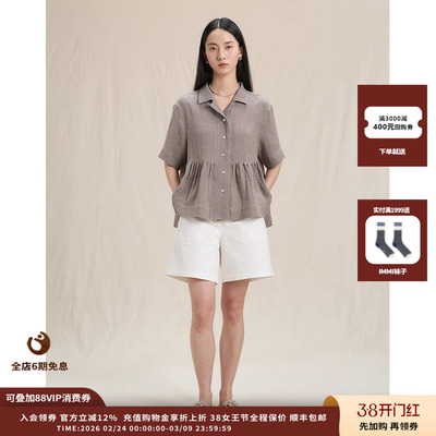 WHM25SS亚麻短袖衬衫polo衫JULY