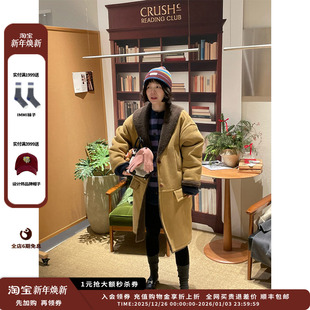 25AW皮毛一体翻领宽肩大衣MWEFWLCO1021X 设计师品牌IMMI 现货