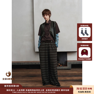 ASYUS25AW条纹毛织裤JULY