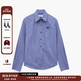 25AW蓝色格纹纽扣衬衫 设计师品牌ETHOR JULY 现货