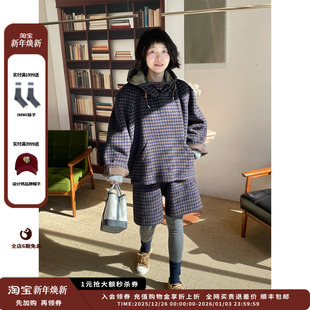 设计师品牌IMMI25AW格纹羊绒连帽套头卫衣MWEFWWTP1295X 现货