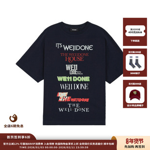 【现货】设计师品牌WE11DONE 25AW海军蓝多色标志T恤JULY
