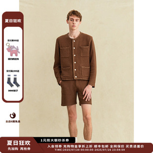 25PF皮边编织夹克JULY 新品 设计师品牌CRUSH Collection