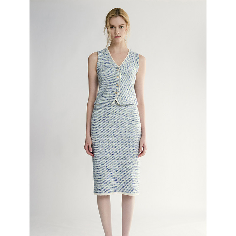 CrushCollection花呢直筒半裙