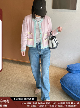 【现货】设计师品牌Crush Collection 25AW 扣饰拼色羊绒开衫JULY