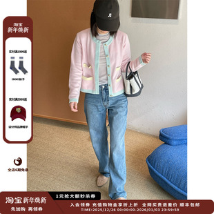 现货 扣饰拼色羊绒开衫 设计师品牌Crush 25AW JULY Collection