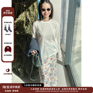 25SS新品 xii 设计师品牌shao 翻折腰带长裙JULY 新品