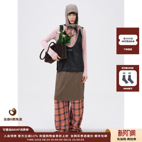 OIIORIRI复古深U领皮背心