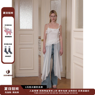 設計師品牌UNRESTRAIN 25SS蕾絲波點吊帶連衣裙JULY 新品