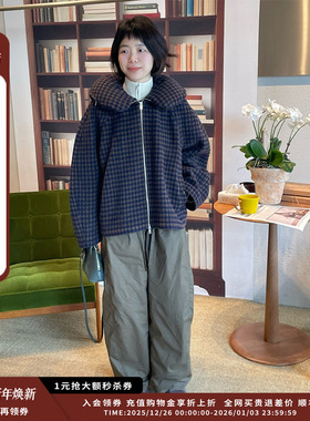 【现货】设计师品牌IMMI25AW格纹羊绒飞行枕领夹克MWEFWWJK0990A