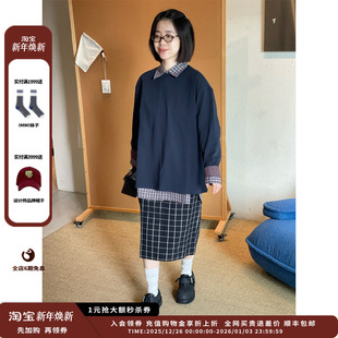 HAZE 设计师品牌AETHER 25AW圆领条纹撞色T恤JULY 现货