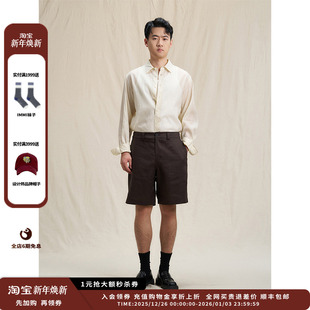 25SS平纹亚麻松短裤 设计师品牌WHM JULY 现货