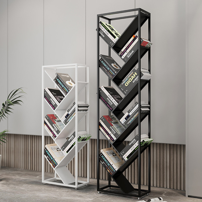 铁艺书架落地置物架简易小型家用阅读书柜简约宿舍学生学习收纳架