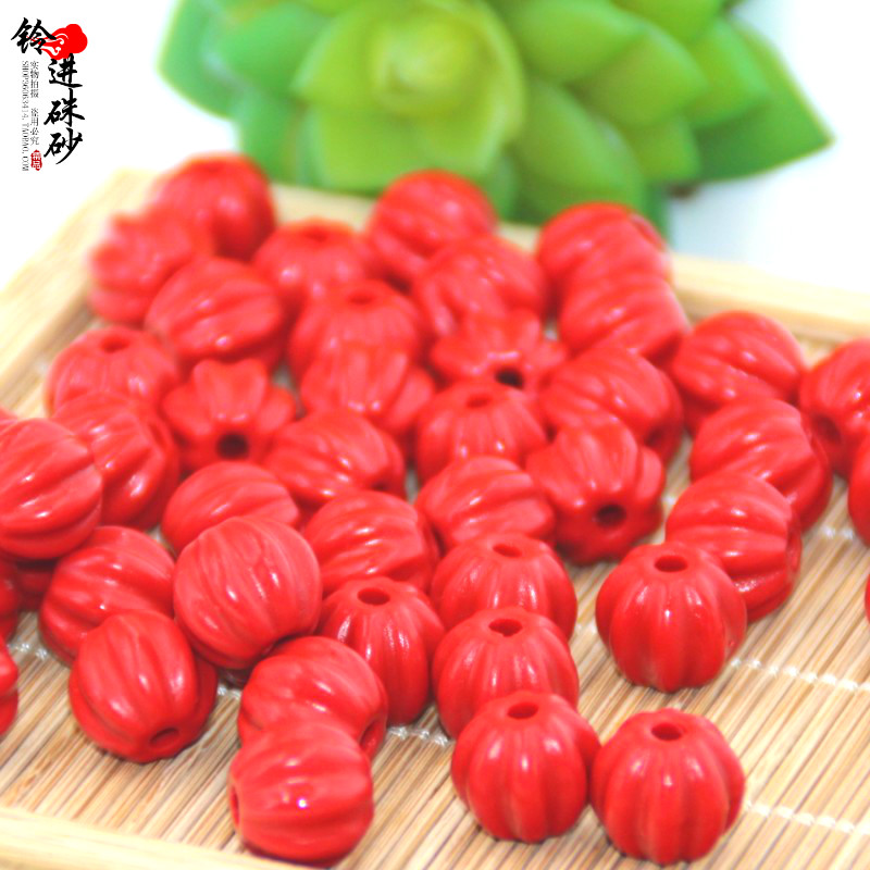 朱砂光面星月金刚文玩配饰腰珠