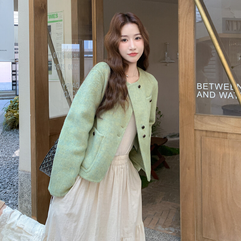 【现货首发】主推新款小香风双面羊毛小个子毛呢短外套p195-k328