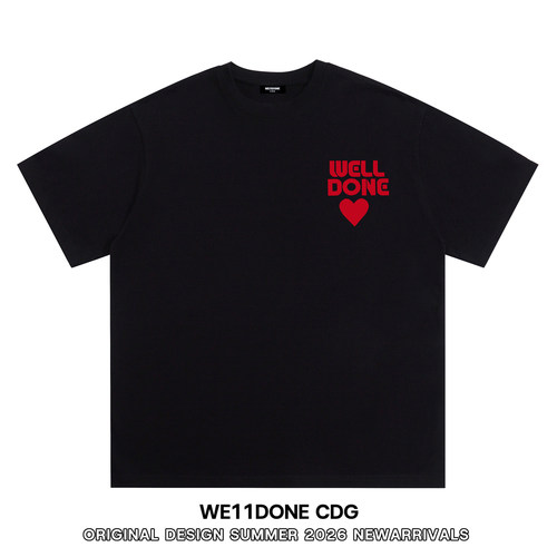 WE11DONECDG爱心纯棉短袖T恤