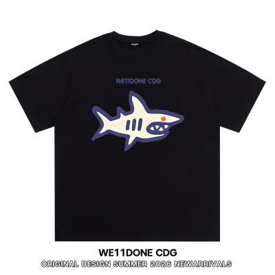 WE11DONECDG鲨鱼印花短袖T恤