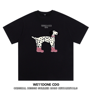 WE11DONE CGD小众潮牌WELLDONE斑点狗狗印花男女情侣纯棉短袖T恤