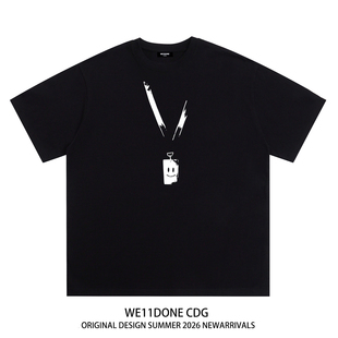 T恤男女 高街WELLDONE重磅宽松纯棉短袖 WE11DONE CDG小众潮牌美式