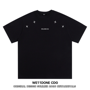 T恤男女 高街WELLDONE重磅宽松纯棉短袖 WE11DONE CDG小众潮牌美式