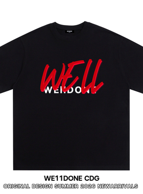 WE11DONE CDG小众潮牌美式高街WELLDONE重磅宽松纯棉短袖T恤男女