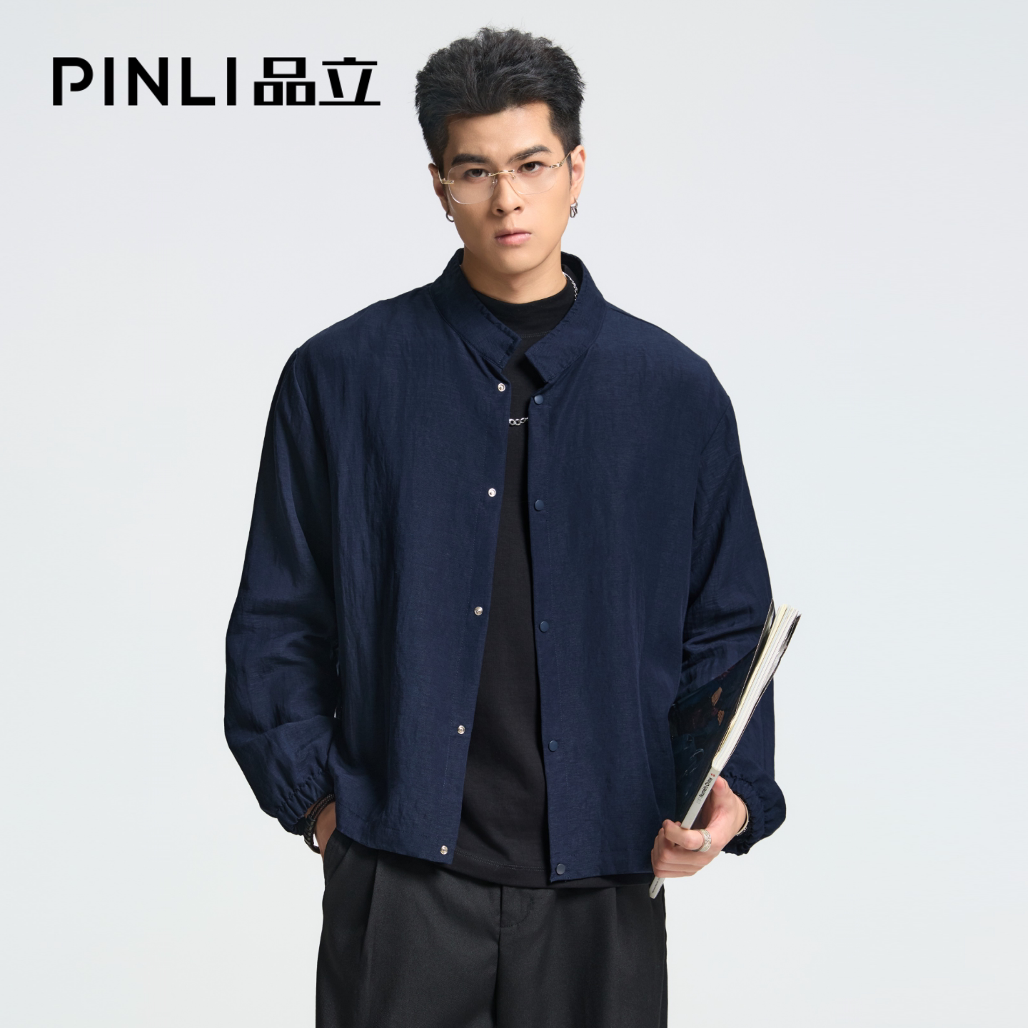 PINLI品立秋季肌理感男士夹克图片