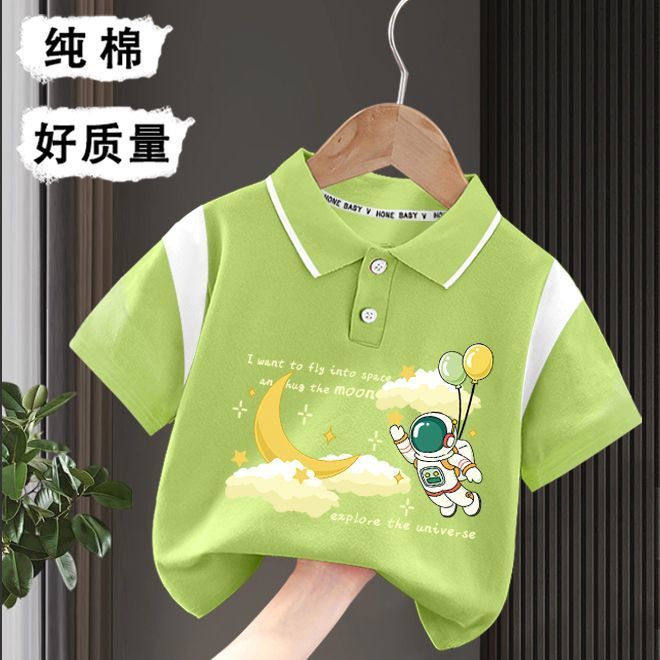 男童短袖t恤中小童夏装纯棉儿童卡通宝宝夏季男孩夏款上衣polo衫