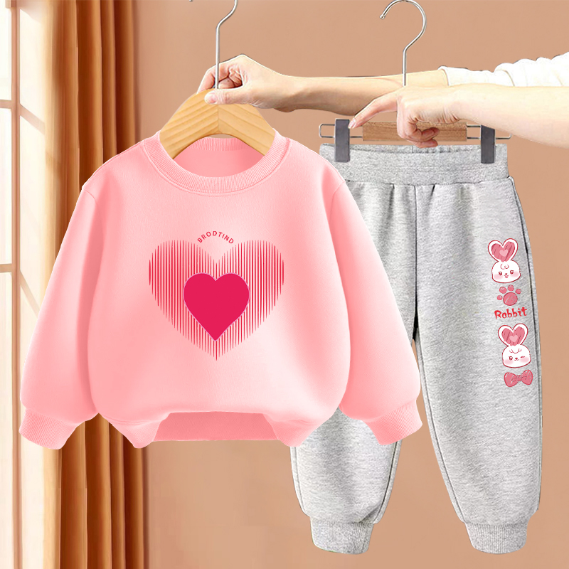 女童春秋套装女宝宝秋季新款洋气儿童休闲卫衣小女孩秋装两件套潮