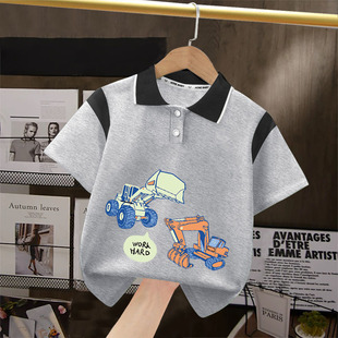 宝宝半袖 夏季 薄款 洋气潮 Polo衫 纯棉男童夏装 儿童t恤短袖 2025新款