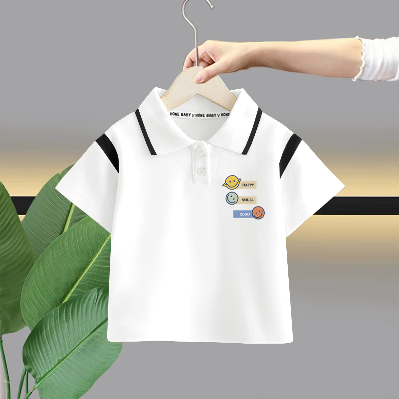 男童t恤短袖polo衫套装2025新款儿童纯棉翻领体恤宝宝夏季衣服潮