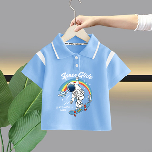 体恤潮酷男 纯棉短袖 polo衫 男童夏装 宝宝翻领上衣儿童百搭休闲半袖