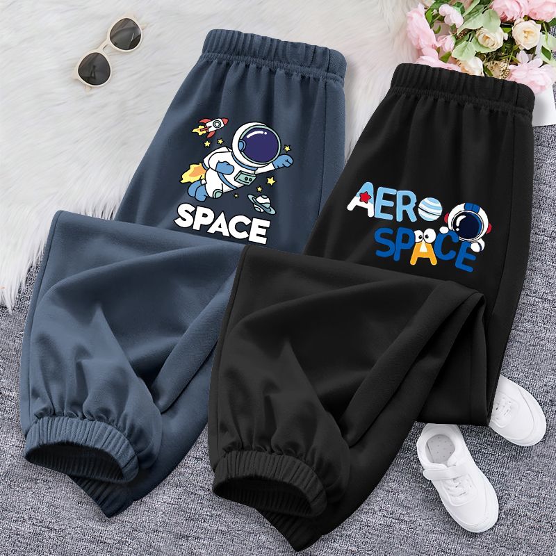 新款男童薄款裤子宝宝裤子时尚卡通儿童印花夏季款防蚊裤童装外穿
