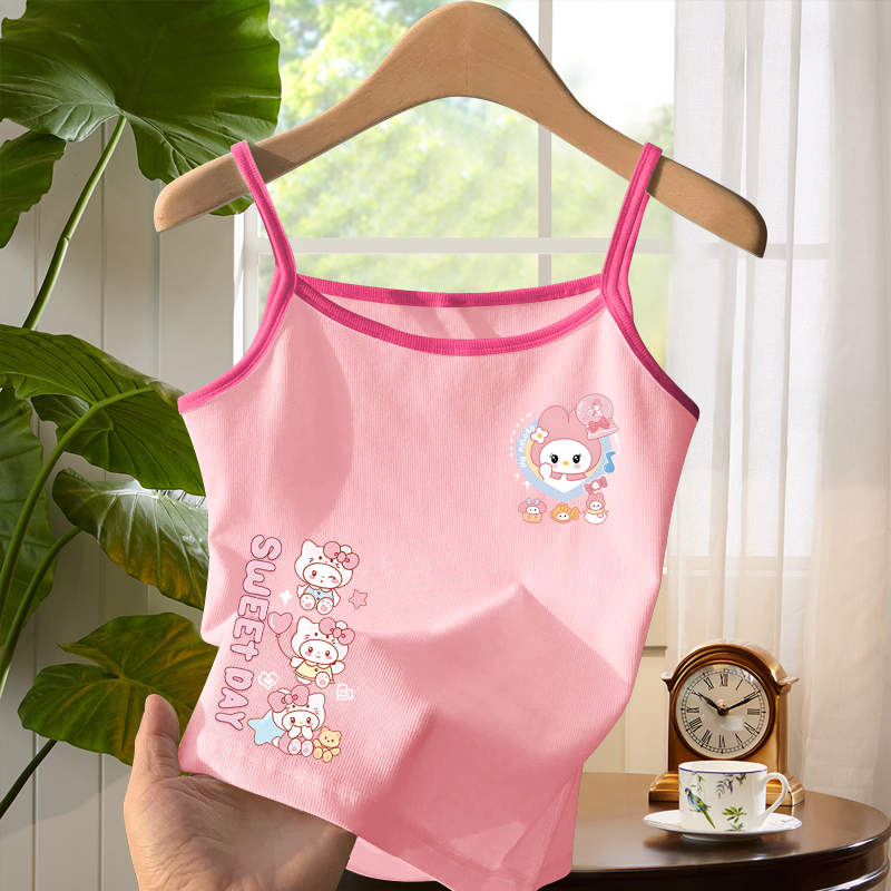 纯棉女童背心小吊带夏季背心