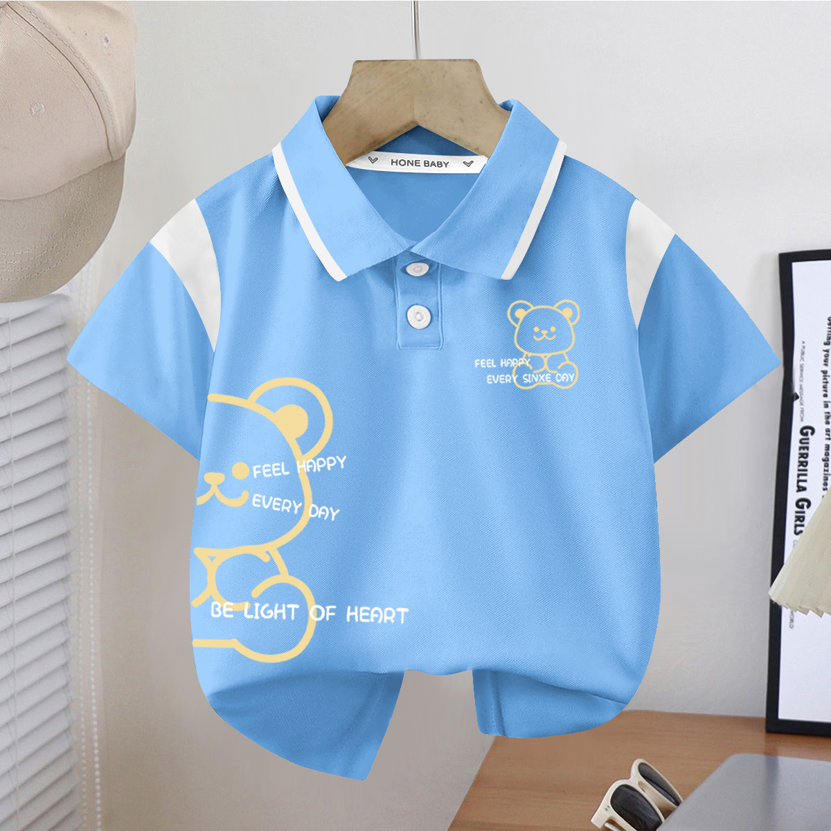 儿童2025夏装新款男童纯棉短袖t恤学生POLO衫宝宝夏季童装短T翻领