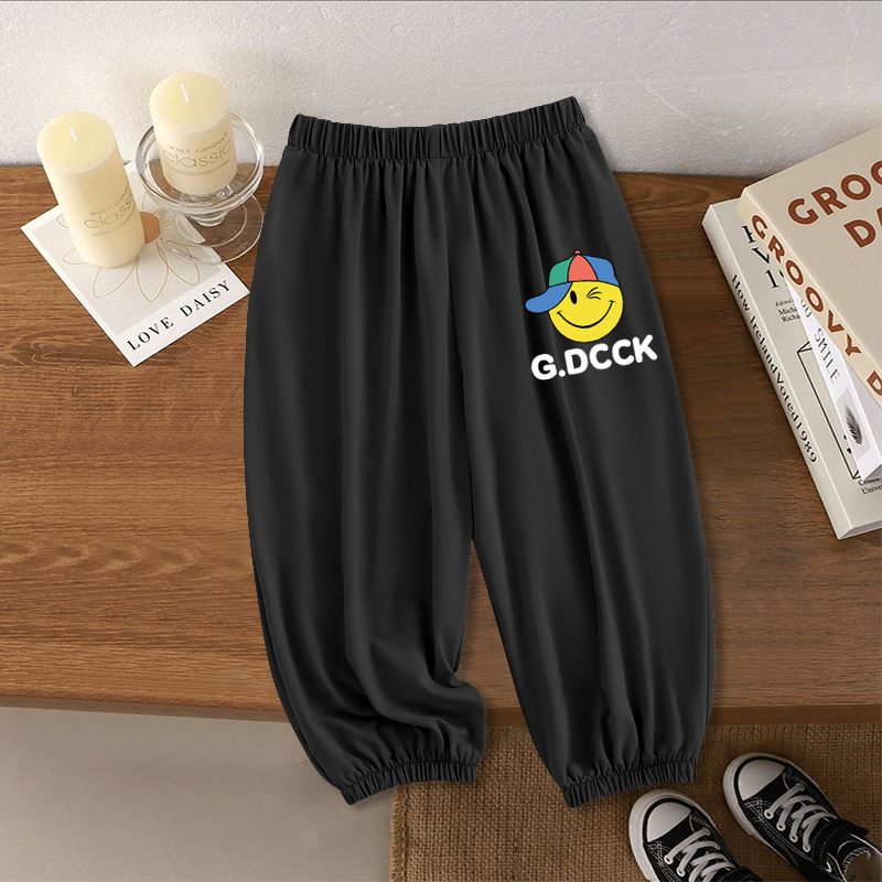 防蚊防晒束脚裤两件装男童女童2025夏季薄款休闲长裤儿童潮流童装