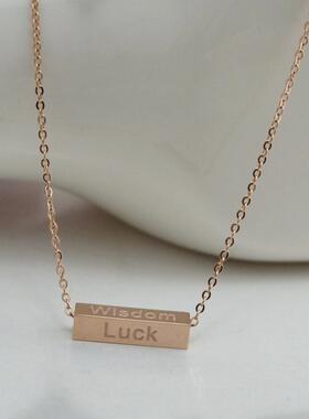 欧美时尚许愿柱字母锁骨链彩金
