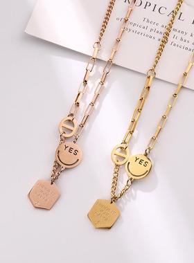 钛钢轻奢小众设计感锁骨链