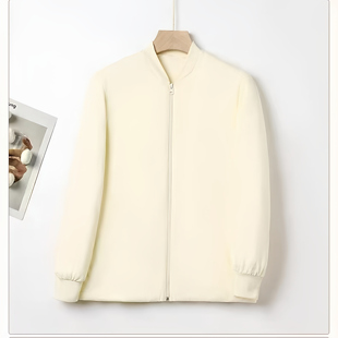 2025真丝桑蚕丝丝棉棉袄内胆上衣外穿纯色拉链裸粉女款秋冬可拆卸