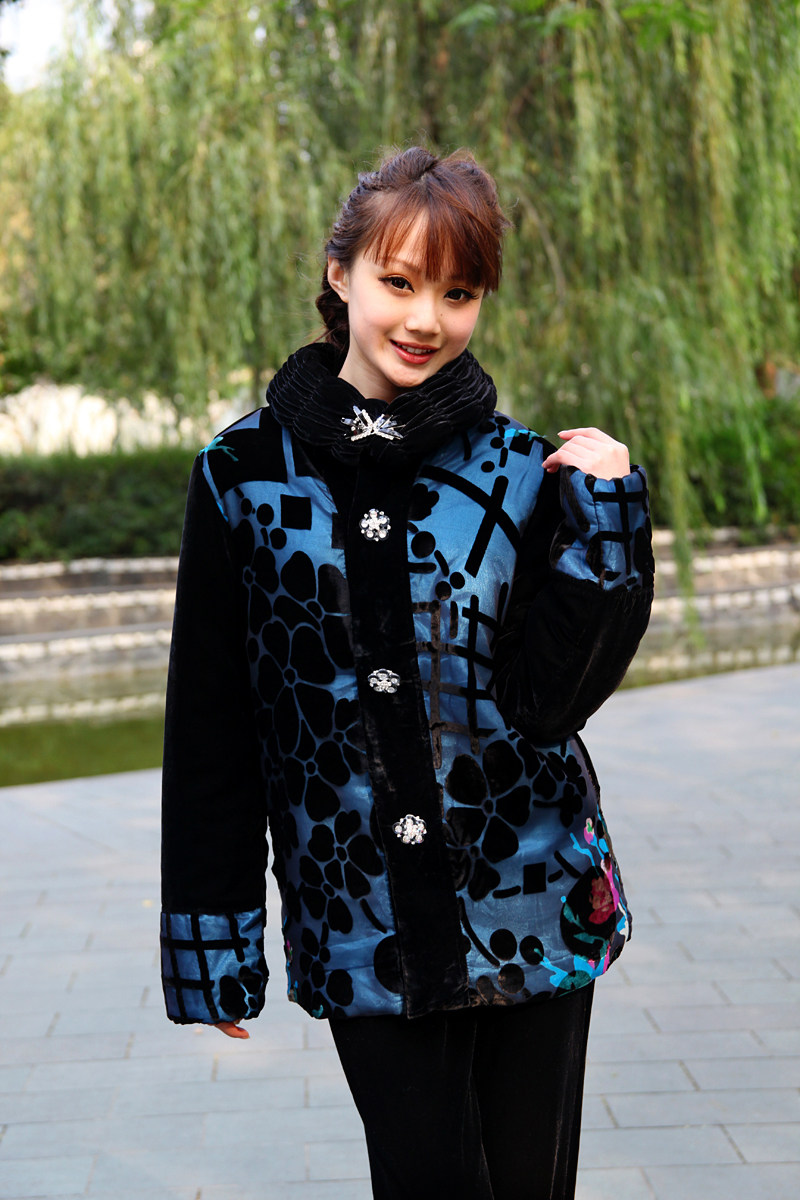 真丝绒棉衣清仓特价断码中老年妈妈装金丝绒奶奶装棉服真丝棉衣