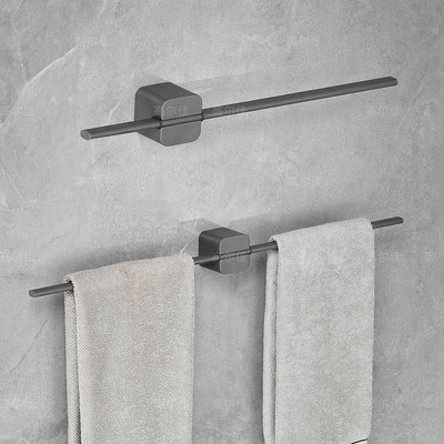 卫生间免打孔一字形太空铝毛巾架