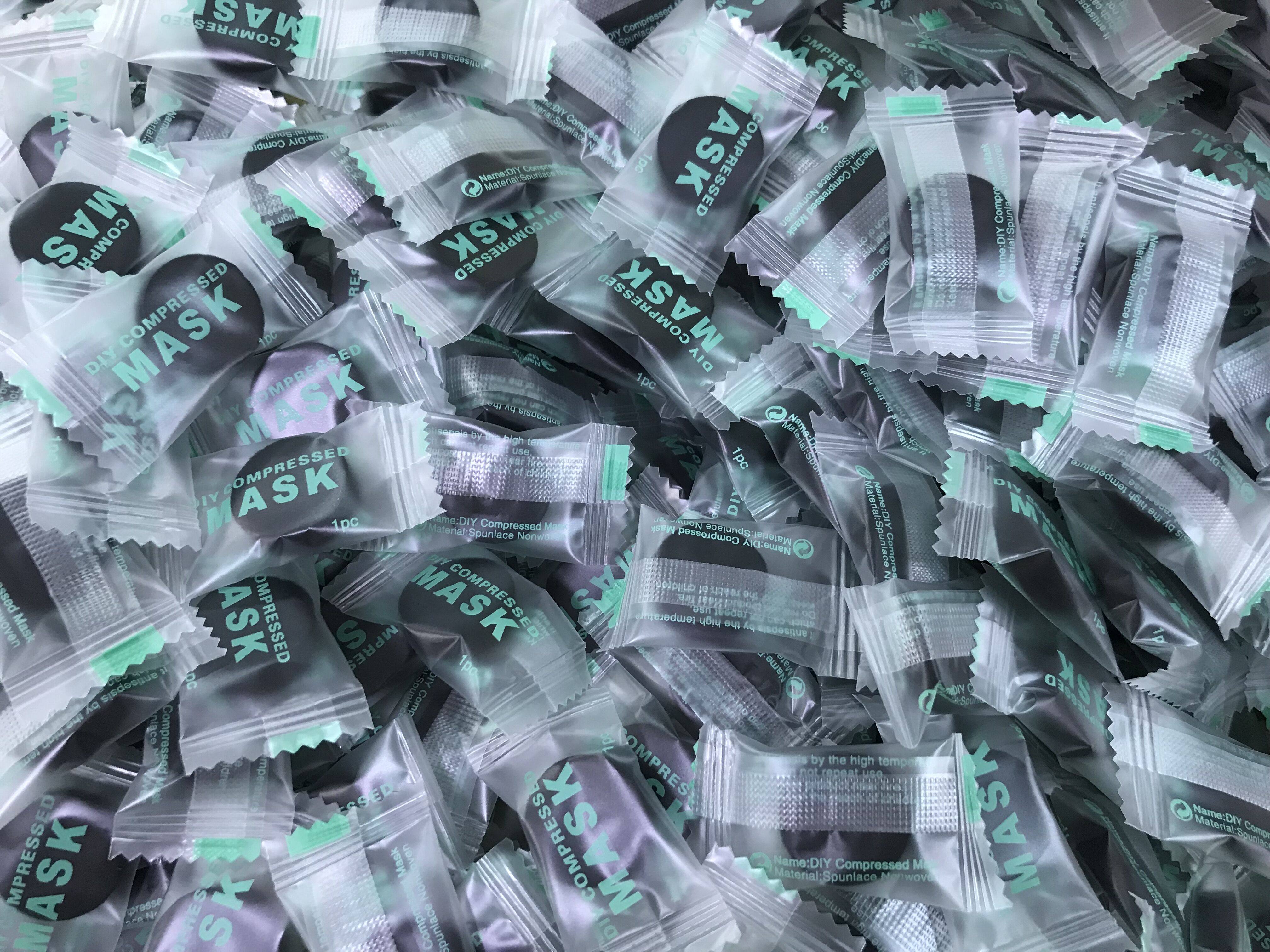 黑色竹炭压缩面膜纸一次性压缩纸膜补水保湿diy面膜配送碗棒