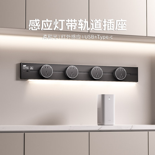 【右接线】感应灯轨道插座