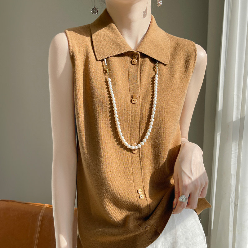 14针超细四平针织可机洗羊毛气质衬衫领无袖羊毛衫女早春内搭打底,女装/女士精品,背心吊带,淘宝优惠券,粉丝福利购,淘宝优惠卷