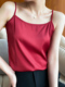 真丝吊带背心女内搭打底桑蚕丝质缎面一字领春季 新款 丝绸外穿潮