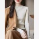 内搭配大衣半高领全棉线打底衫 不起球100%纯棉针织毛衣春季 女修身