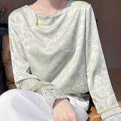 25年春季 上衣高级感显瘦衬衣 国风醋酸缎面丝滑禅意长袖 新款 新中式