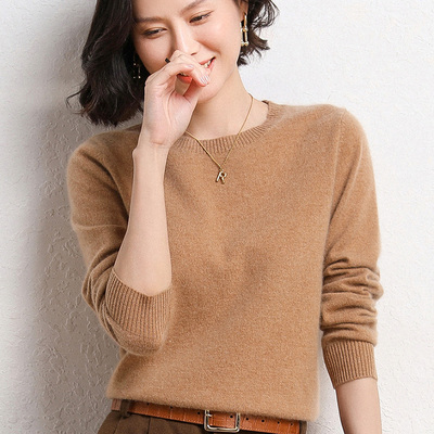 2025春季新款圆领毛衣女宽松大码