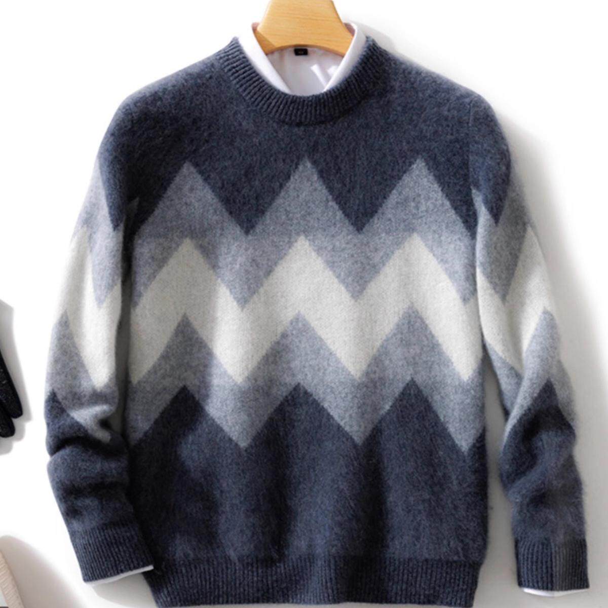 100%羊毛衫男2025春季新款圆领拼色加厚毛衣宽松休闲针织打底,男装,针织衫/毛衣,淘宝优惠券,粉丝福利购,淘宝优惠卷