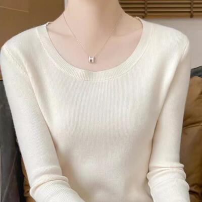套头圆领套头螺纹打底衫